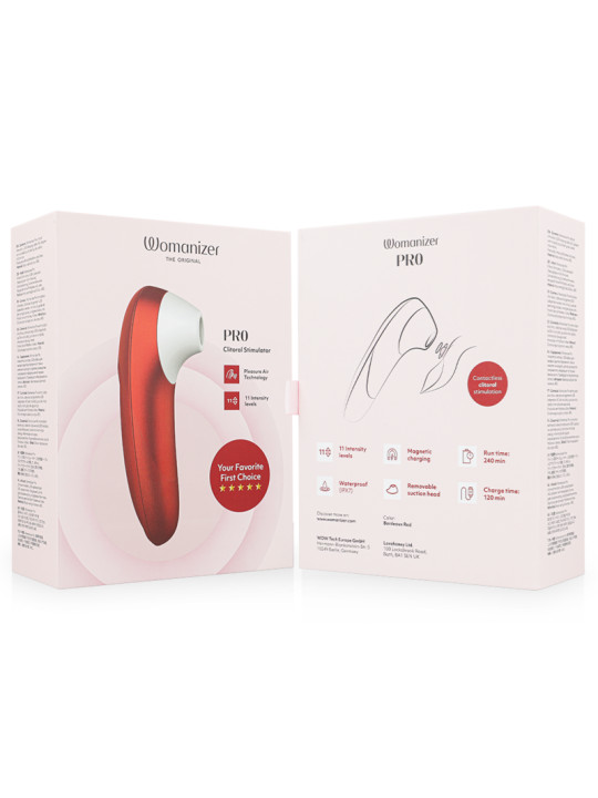 WOMANIZER PRO VIBRANT ESTIMULADOR DE CLITORIS BURDEOS