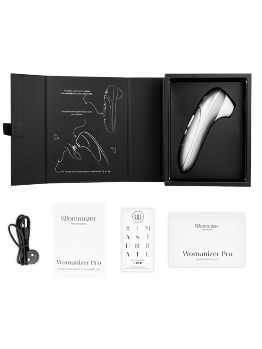 WOMANIZER PRO VIBRANT ESTIMULADOR DE CLITORIS GRIS PLATA