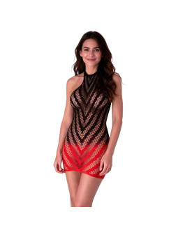 PASSION BS117 VESTIDO BODYSTOCKING DEGRADADO NEGRO Y ROJO