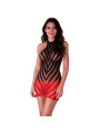 PASSION BS117 VESTIDO BODYSTOCKING DEGRADADO NEGRO Y ROJO