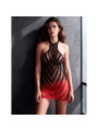 PASSION BS117 VESTIDO BODYSTOCKING DEGRADADO NEGRO Y ROJO