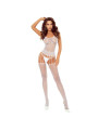 PASSION BS119 BODYSTOCKING FLORAL BLANCO