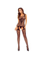 PASSION BS121 BODYSTOCKING EFECTO LIGUERO NEGRO