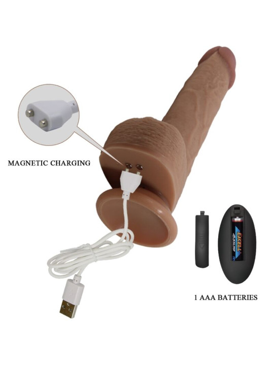 VIBRADOR REALISTA TOMMY CON VENTOSA Y CONTROL REMOTO DE LA MARCA PRETTY LOVE FLIRTATION