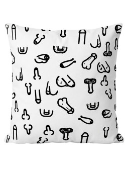 DIABLO PICANTE COJIN 30 X 30 PENES BLANCO