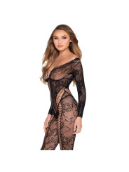 LEG AVENUE 89369 JUMPSUIT DE RED Y ENCAJE NEGRO TALLA UNICA