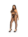 LEG AVENUE 89372 CROP TOP Y MEDIAS SIN ENTREPIERNA NEGRO TALLA UNICA