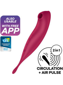 SATISFYER TWIRLING PRO ESTIMULADOR Y VIBRADOR APP ROJO
