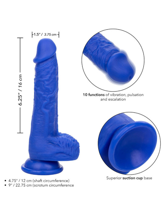 DILDO REALISTICO VIBRADOR 10 MODOS SILICONA IMPERMEABLE DE LA MARCA CALEXOTICS