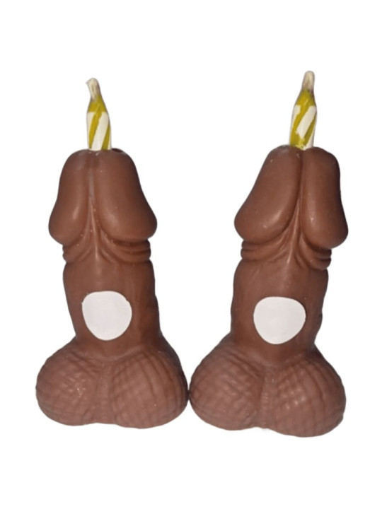 DIABLO PICANTE PENES TONO OSCURO VELAS NUMEROS CUMPLEANOS 2 UNIDADES