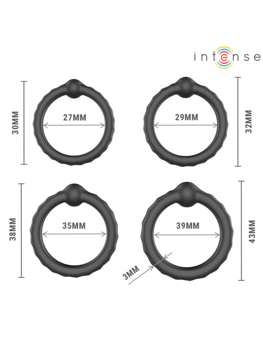 INTENSE MICHIEL SET DE 4 ANILLOS MODELO 10