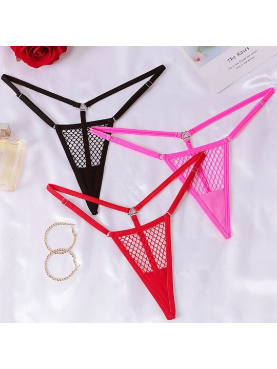 CHILIROSE CR 4856 MICRO TANGA REJILLA NEGRO S M