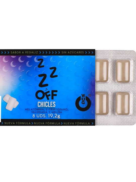 WUG off El chicle funcional con melatonina y valeriana sabor regaliz BLISTER 8 UDS