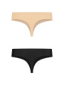 BYE BRA PACK 2 TANGAS INVISIBLES BEIGE Y NEGRO TALLA S