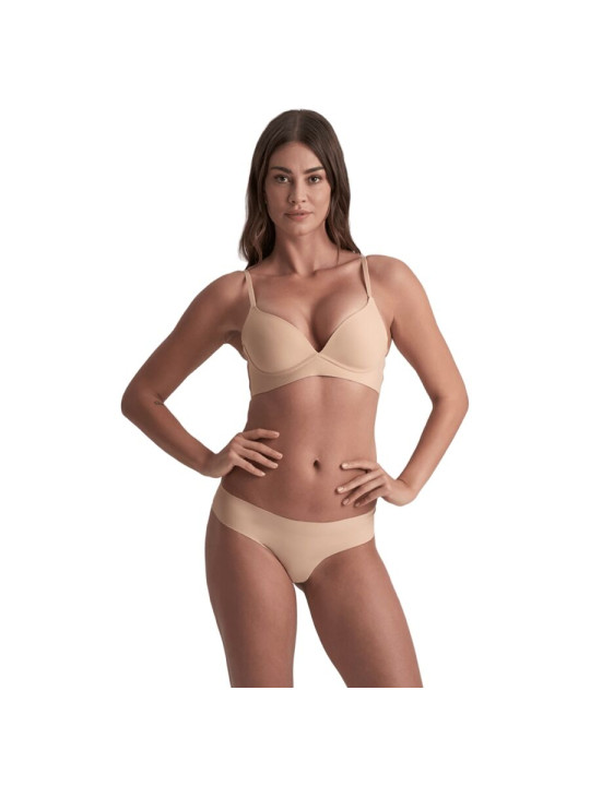 BYE BRA PACK 2 TANGAS INVISIBLES BEIGE Y NEGRO TALLA S