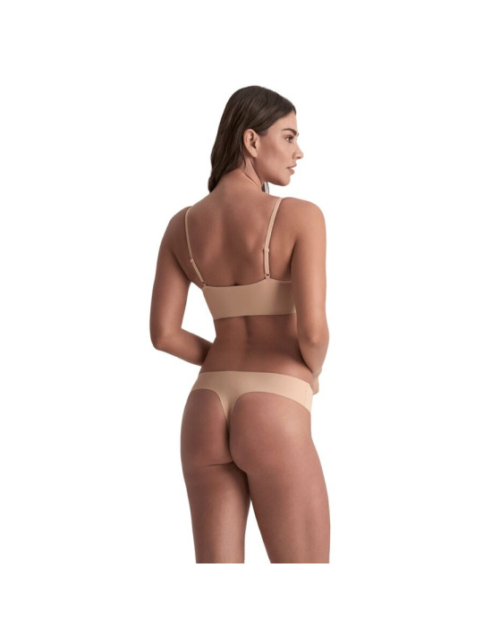 BYE BRA PACK 2 TANGAS INVISIBLES BEIGE Y NEGRO TALLA S