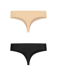 BYE BRA PACK 2 TANGAS INVISIBLES BEIGE Y NEGRO TALLA XXL