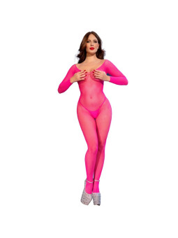 CHILIROSE CR 4894 BODYSTOCKING MALLA ROSA NEON S M