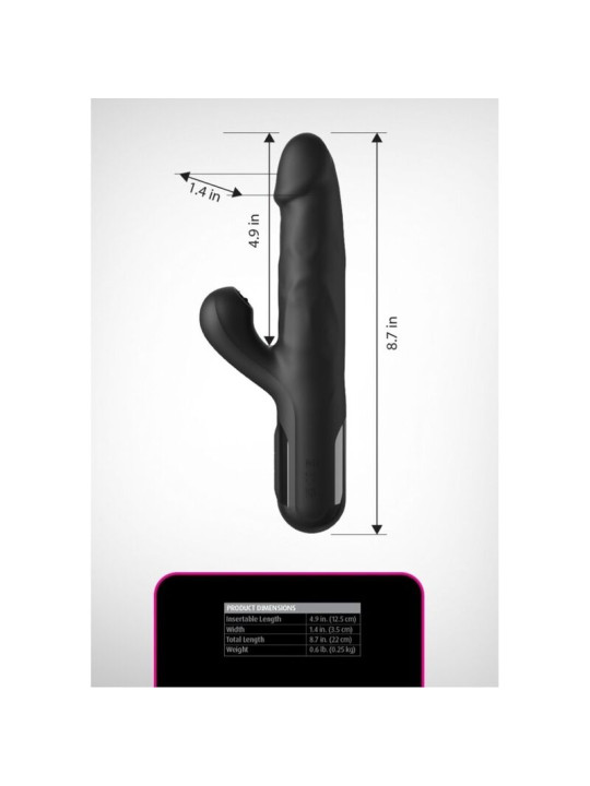 FETISH FANTASY SERIES VIBRADOR RABBIT SONIX SILICONE THRUSTER NEGRO
