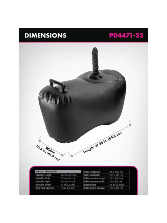 FETISH FANTASY SERIES SILLON HINCHABLE BODY DOCK CON DILDO 692 CM NEGRO