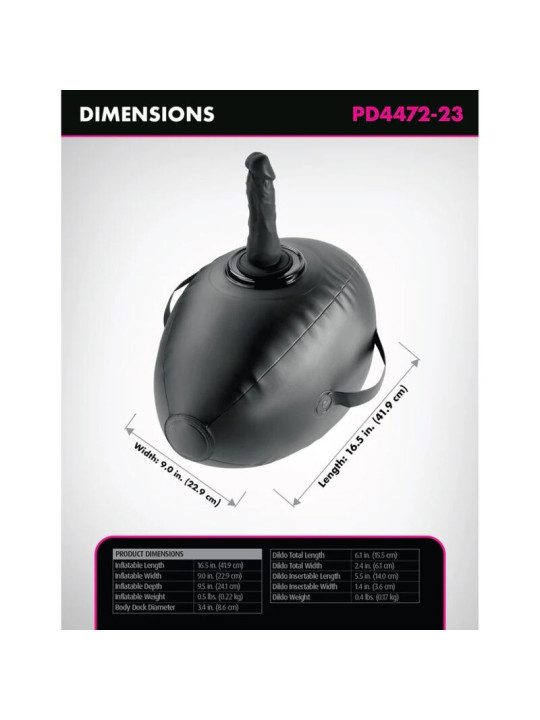 FETISH FANTASY SERIES HINCHABLE BODY DOCK CON DILDO NEGRA 419 CM