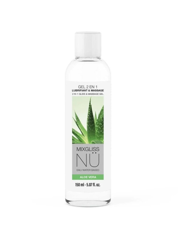 MIXGLISS GEL NU 2 EN 1 LUBRICANTE BASE AGUA Y MASAJE NURU ALOE VERA 150 ML