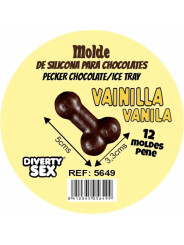 DIABLO PICANTE MOLDE CHOCOLATE 12 PENES SILICONA PARA COLGAR VAINILLA