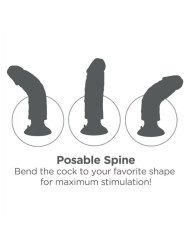DILDO VIBRADOR REALISTA 20 CM CON TESTÍCULOS NATURAL DE LA MARCA KING COCK