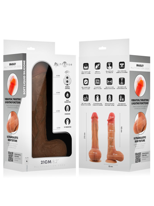 MR INTENSE BRADLEY DILDO VIBRADOR SILICONA CON EFECTO CALOR Y CONTROL REMOTO 21 CM O 42 CM