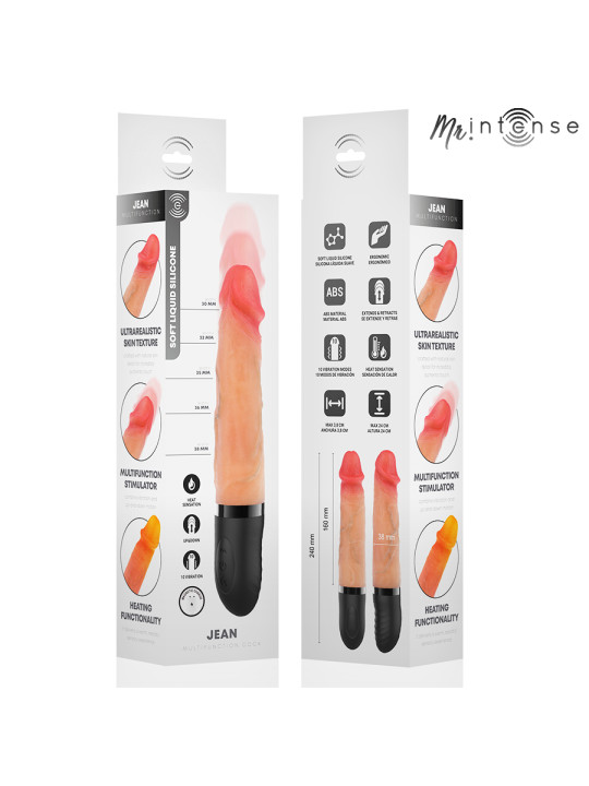 MR INTENSE JEAN VIBRADOR UPDOWN SILICONA CON EFECTO CALOR 24 CM O 38 CM