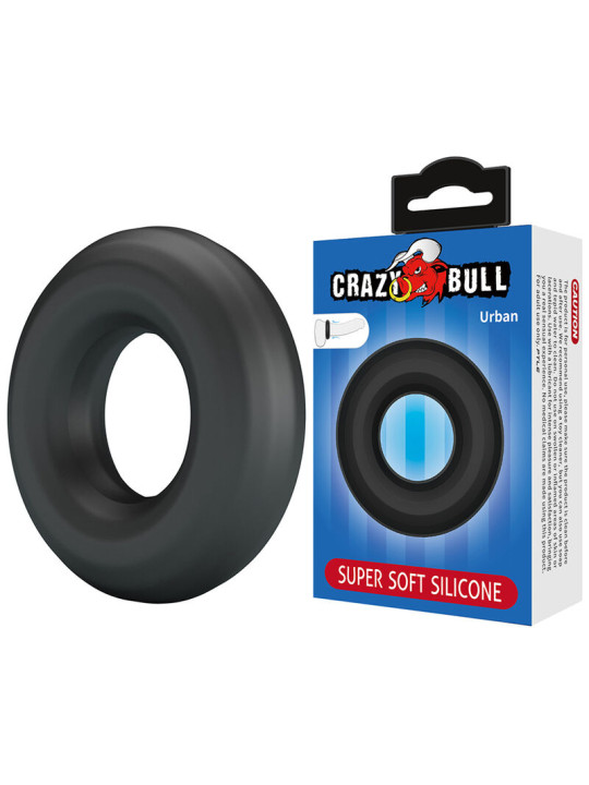 CRAZY BULL URBAN ANILLO PARA PENE SILICONA SUPER SOFT NEGRO