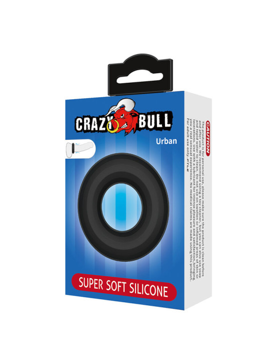 CRAZY BULL URBAN ANILLO PARA PENE SILICONA SUPER SOFT NEGRO
