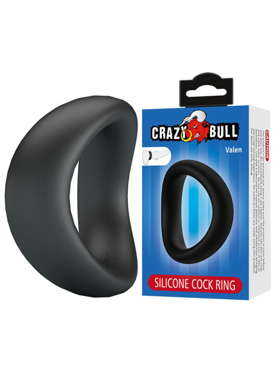 CRAZY BULL VALEN ANILLO PARA PENE ERGONOMICO SILICONA NEGRO