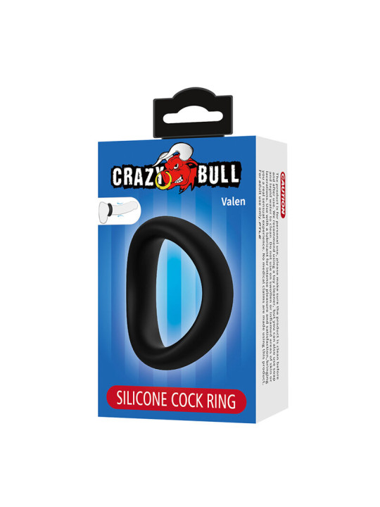 CRAZY BULL VALEN ANILLO PARA PENE ERGONOMICO SILICONA NEGRO