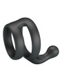 CRAZY BULL YANCY ANILLO DOBLE PARA PENE Y TESTICULOS SILICONA NEGRO