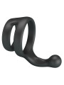 CRAZY BULL YANCY ANILLO DOBLE PARA PENE Y TESTICULOS SILICONA NEGRO