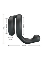 CRAZY BULL YANCY ANILLO DOBLE PARA PENE Y TESTICULOS SILICONA NEGRO