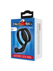 CRAZY BULL YANCY ANILLO DOBLE PARA PENE Y TESTICULOS SILICONA NEGRO