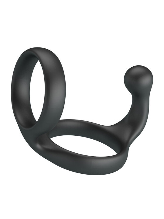 CRAZY BULL FLORIAN ANILLO DOBLE PARA PENE Y TESTICULOS SILICONA NEGRO