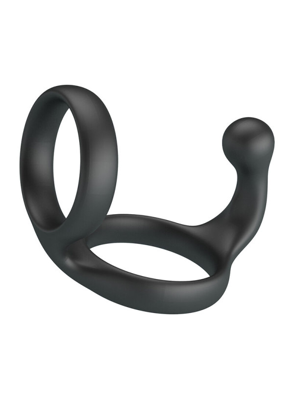 CRAZY BULL FLORIAN ANILLO DOBLE PARA PENE Y TESTICULOS SILICONA NEGRO