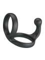 CRAZY BULL FLORIAN ANILLO DOBLE PARA PENE Y TESTICULOS SILICONA NEGRO