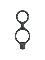 CRAZY BULL FLORIAN ANILLO DOBLE PARA PENE Y TESTICULOS SILICONA NEGRO