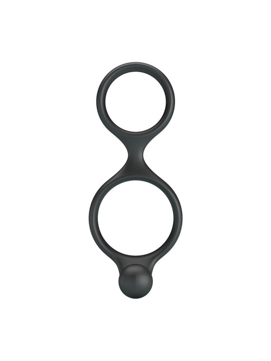 CRAZY BULL FLORIAN ANILLO DOBLE PARA PENE Y TESTICULOS SILICONA NEGRO