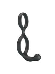 CRAZY BULL FLORIAN ANILLO DOBLE PARA PENE Y TESTICULOS SILICONA NEGRO
