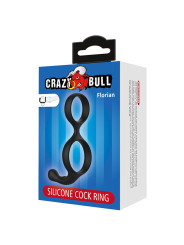 CRAZY BULL FLORIAN ANILLO DOBLE PARA PENE Y TESTICULOS SILICONA NEGRO