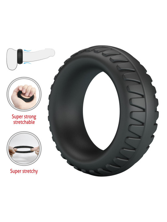 CRAZY BULL MERRITT ANILLO PARA PENE TEXTURIZADO SILICONA NEGRO