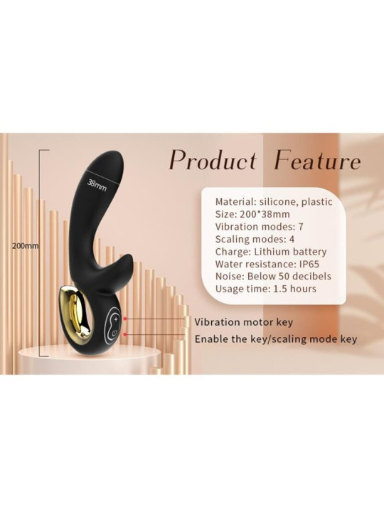 NALONE LULU VIBRADOR RABBIT CON EMPUJE NEGRO