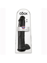 KING COCK DILDO REALISTA CON TESTICULOS 38 CM COLOR NEGRO