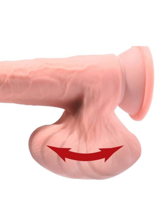 KING COCK PLUS DILDO REALISTA TRIPLE DENSIDAD CON TESTICULOS OSCILANTES 23 CM COLOR NATURAL