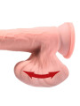 KING COCK PLUS DILDO REALISTA TRIPLE DENSIDAD CON TESTICULOS OSCILANTES 23 CM COLOR NATURAL